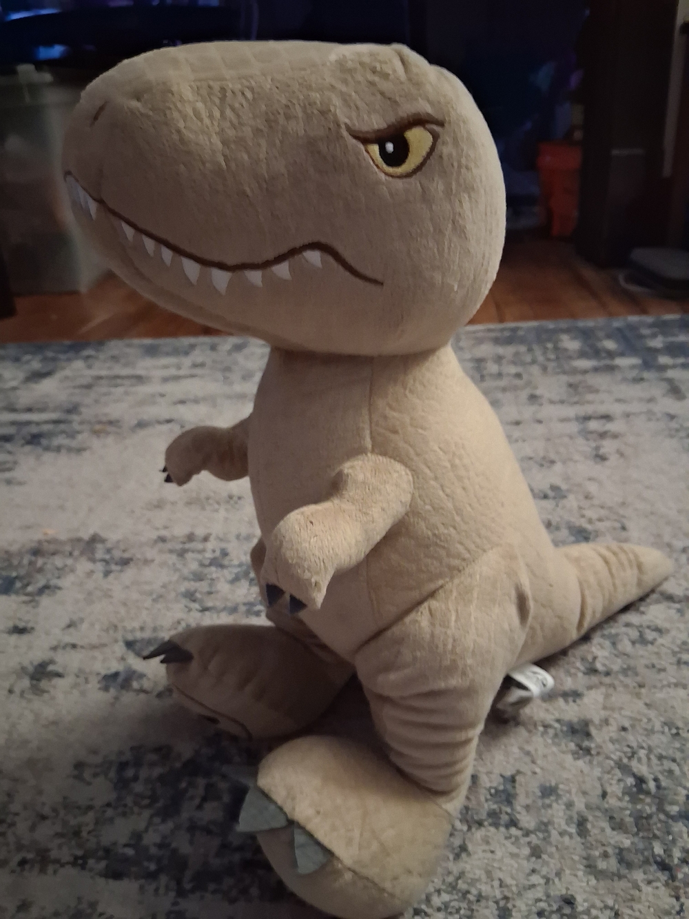 Beige Dinosaur Plush Toy Stuffed Animal - Soft Cuddly T-Rex